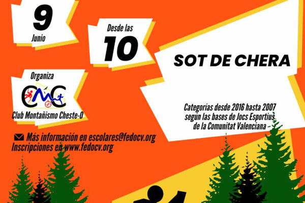 NOTICIAS FEDOCV | 7ª PRUEBA LIGA ESCOLAR INTERCOMARCAL DE ORIENTACIÓN DE VALENCIA 2023/2024: SOT DE CHERA